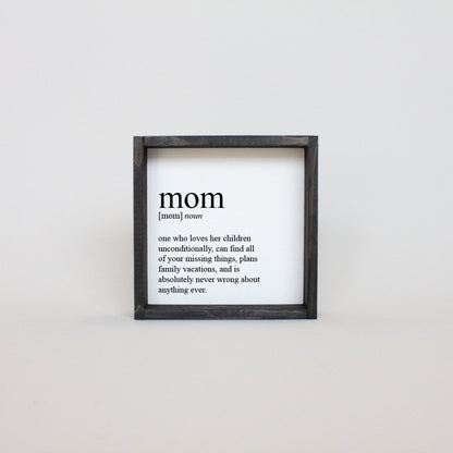 Mom Definition Wood Sign - AURABAGS SHOP