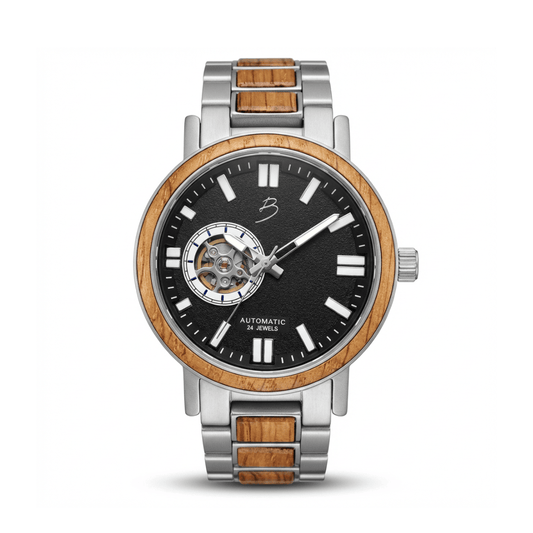 Montre Copernic en bois de baril de whisky recyclé
