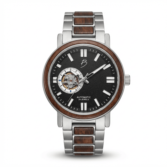 Montre Copernic en bois de noyer