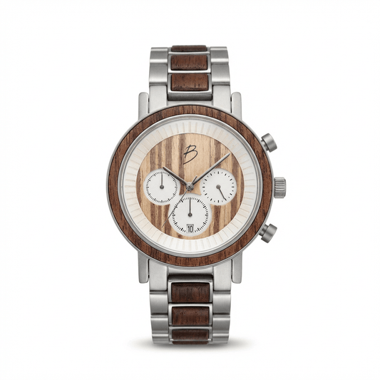 Montre Harrison en bois de noyer