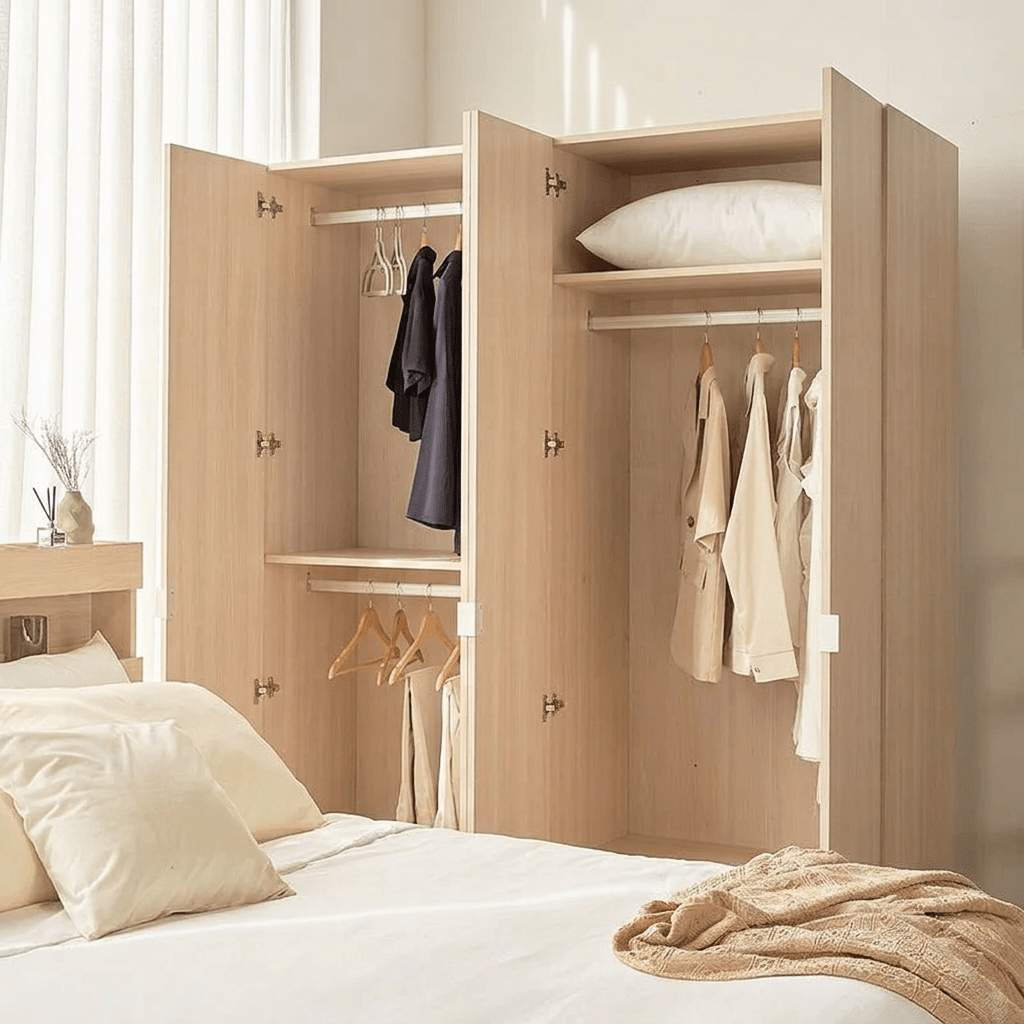 Monza 4-Door Wooden Wardrobe