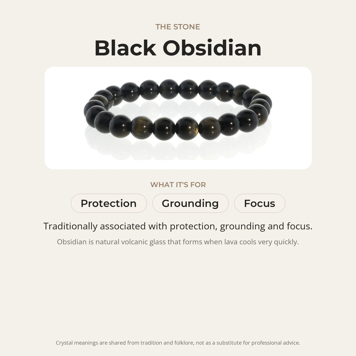Obsidian Bead Bracelet