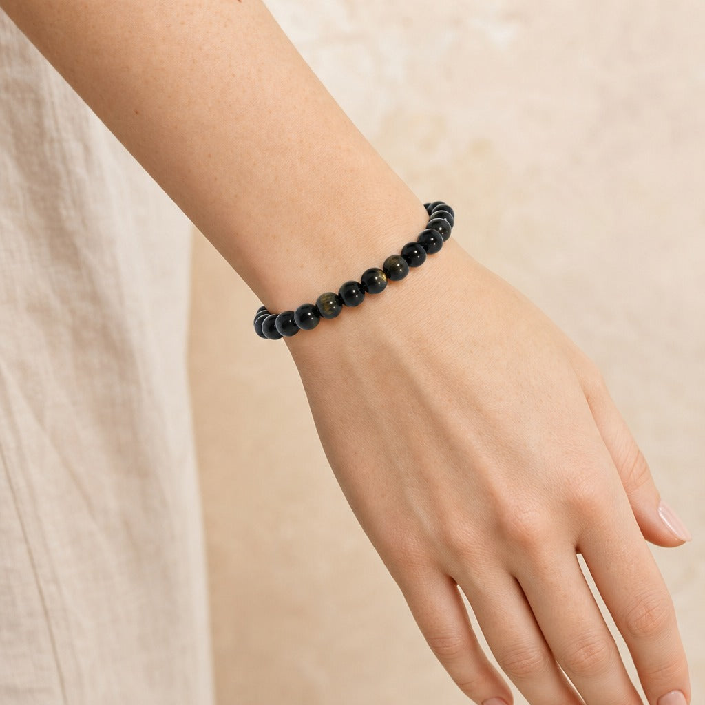 Obsidian Bead Bracelet