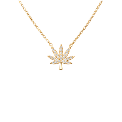18K GOLD CANNABIS LEAF NECKLACE
