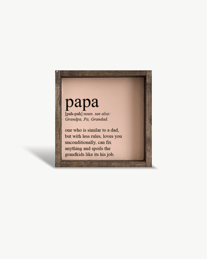 Papa Definition Wood Sign– Grandfather Gift Wall Art - AURABAGS SHOP