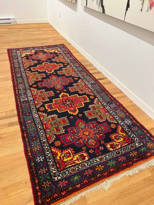 Persian Hamadan Runner Rug | 3' 5" x 8' 3"