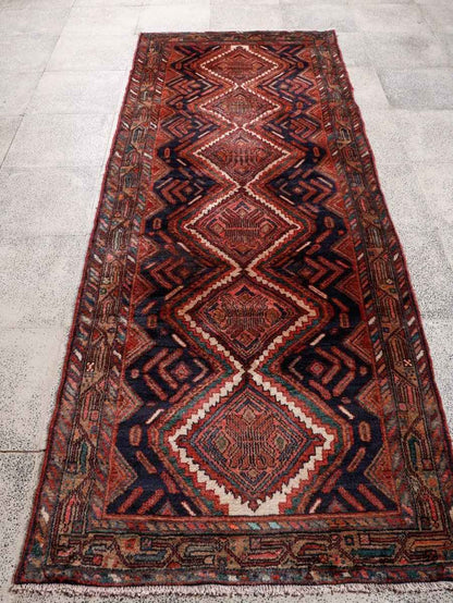 Persian Hamadan Runner Rug | 3' 5” x 8' 11"