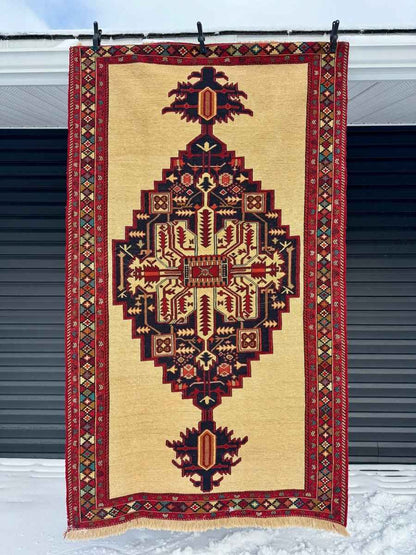 Persian Heriz Suzani Soumak | 4' 1" x 7'