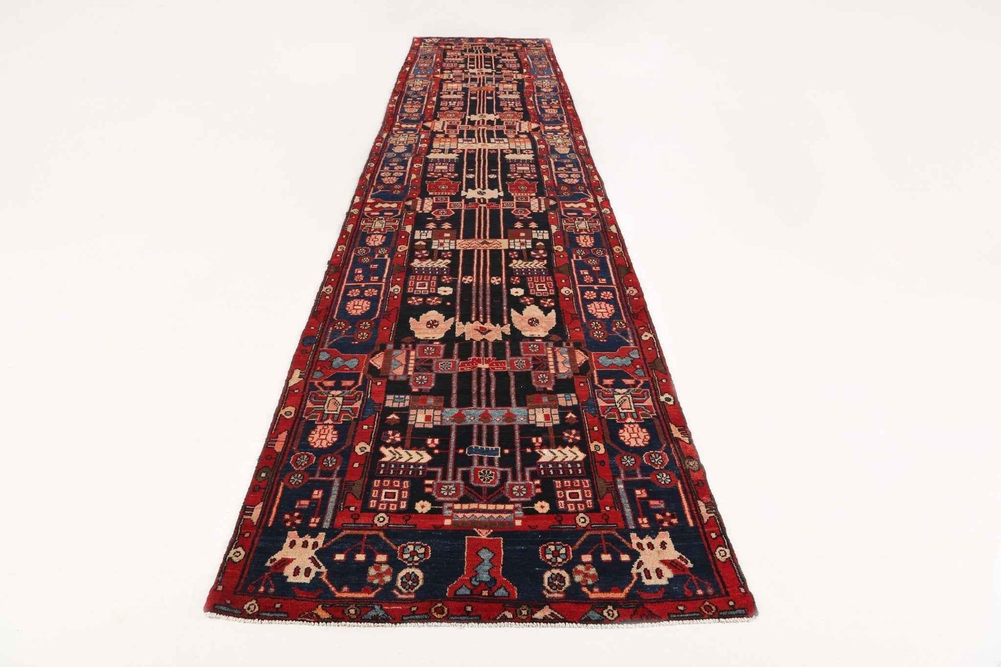 Persian Nahavand Runner Rug | 3' 8" x 16' 1"
