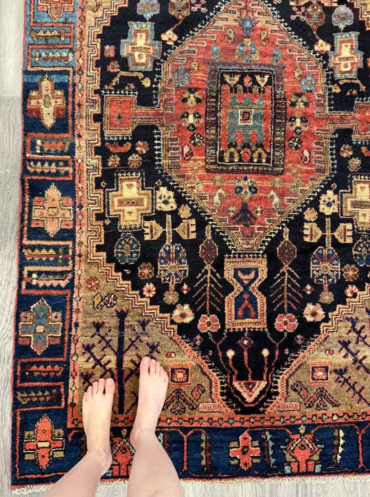 Persian Zanjan Rug | 4' x 6' 5"