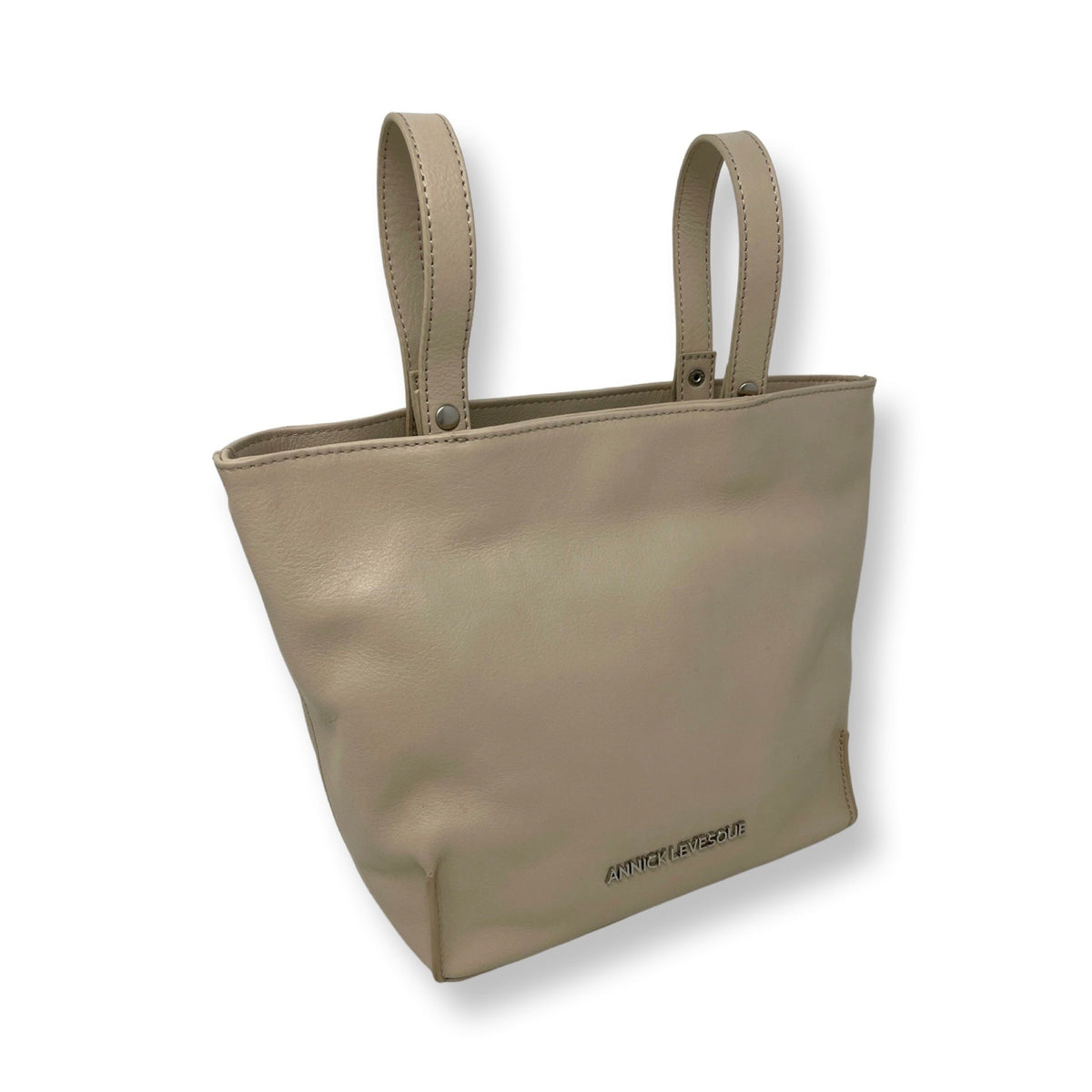 Sac Transformable en Cuir Véritable Beige, Kelly