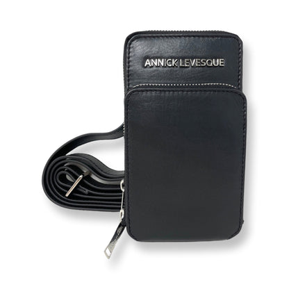 Petit Sac à Bandoulière en Cuir Véritable Noir, Marie-Josée