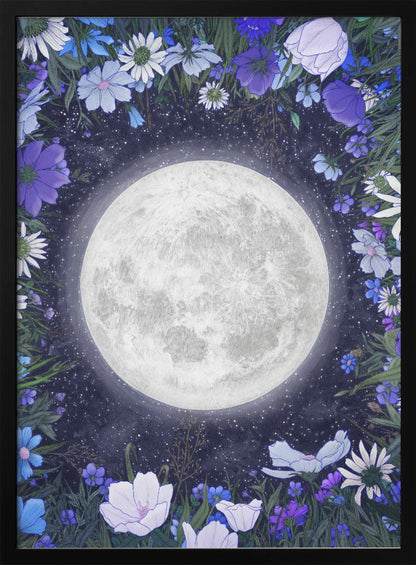 ウォールアート 真夜中の草原 ブルー オリジナル
