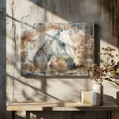 Wandbild Pferd Tier Vintage Kunst Illustration Wandkunst 06