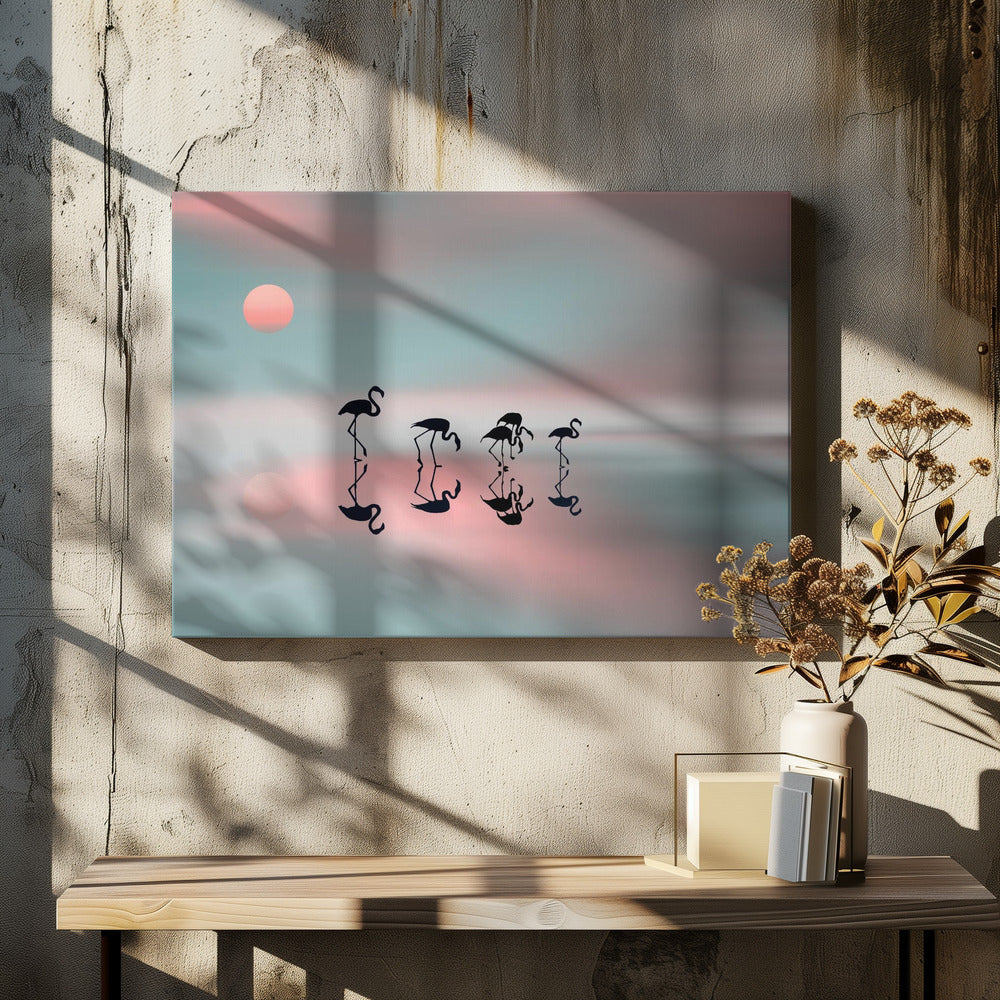 Wal Art Family flamingos.