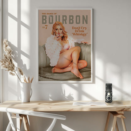 Wandbild Babes of Bourbon Vol 7 Sexy Vintage Whiskey Pinup Girl