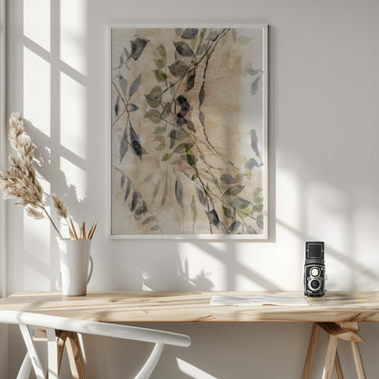 Wall art Colour Washed Leaves No3
