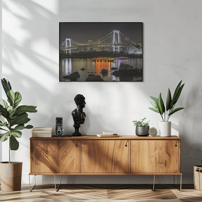 Wall art Charming Rainbow Bridge with Tokyo Skyline in the evening - Panorama