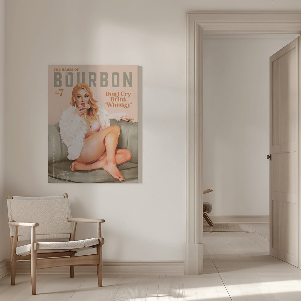 Wandbild Babes of Bourbon Vol 7 Sexy Vintage Whiskey Pinup Girl