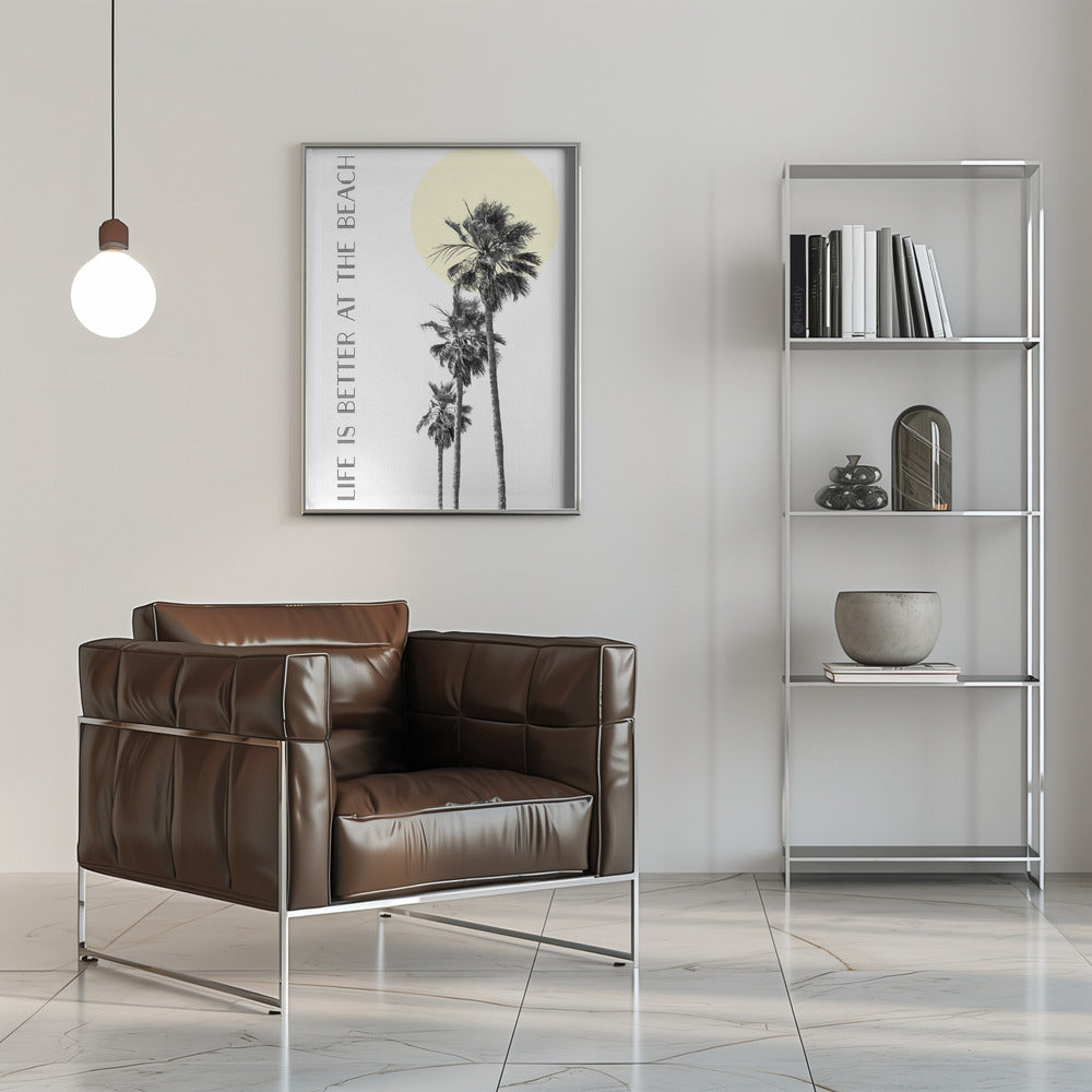 Wall art Life is better at the beach | palm trees