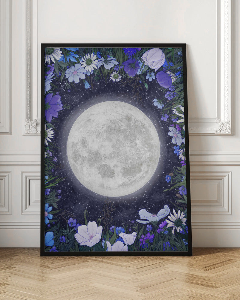 ウォールアート 真夜中の草原 ブルー オリジナル