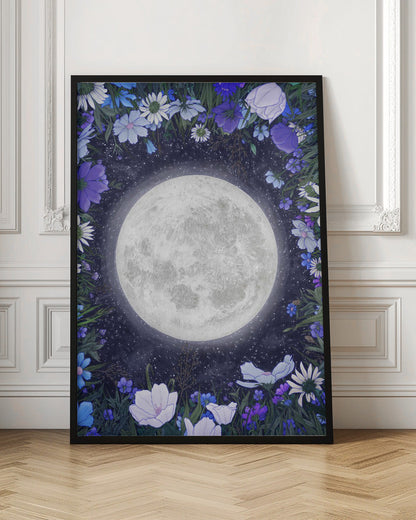 ウォールアート 真夜中の草原 ブルー オリジナル