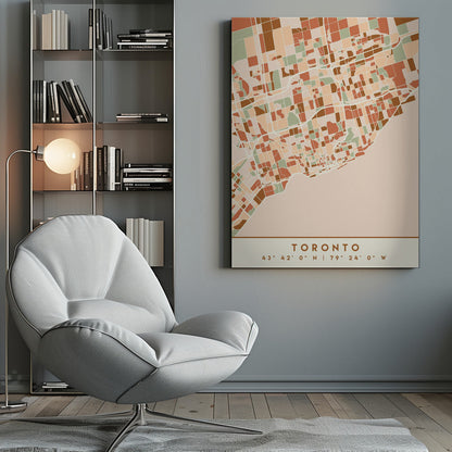 Wall art Black Maps Earth Tones 89 Canvas