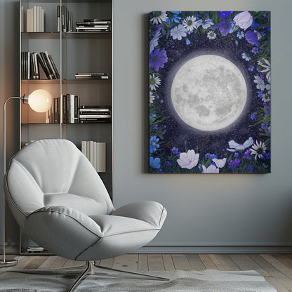 ウォールアート 真夜中の草原 ブルー オリジナル