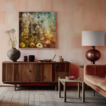 Wandbild Blumen Tiere Vintage-Kunst Illustration 06