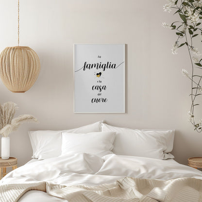 Wall art The family is the home of the heart - Italian Canvas Print