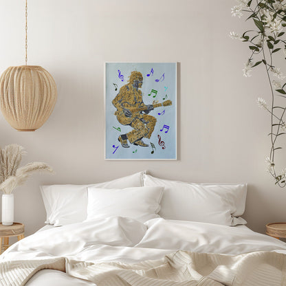 Wall art Guitarist Music Notes Canvas Print