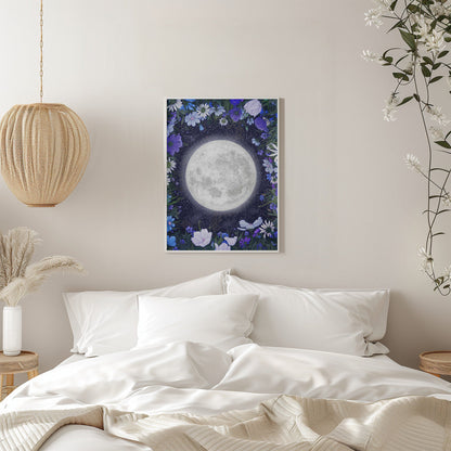 ウォールアート 真夜中の草原 ブルー オリジナル