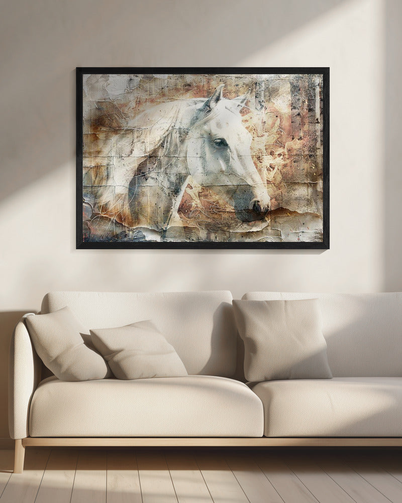Wandbild Pferd Tier Vintage Kunst Illustration Wandkunst 06