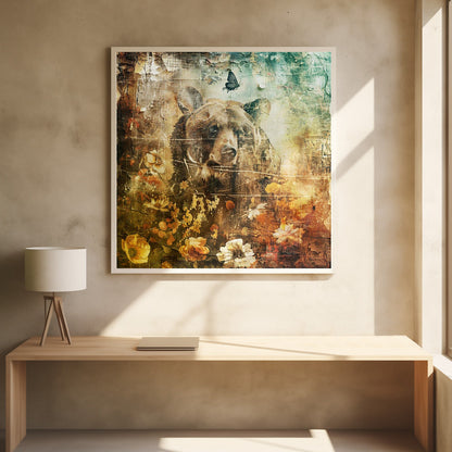 Wandbild Blumen Tiere Vintage-Kunst Illustration 06