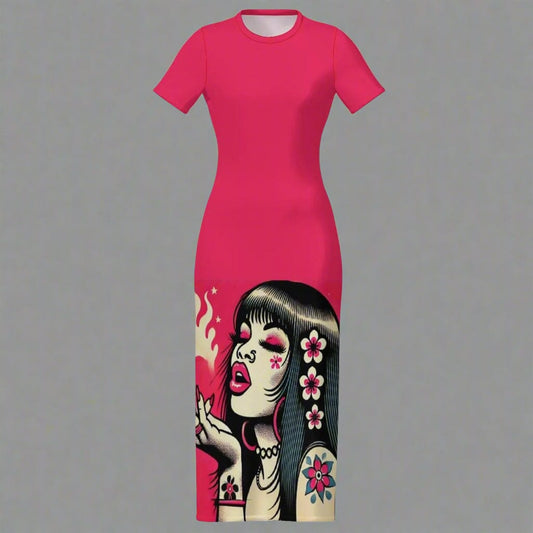Pink Diesel midi bodycon dress