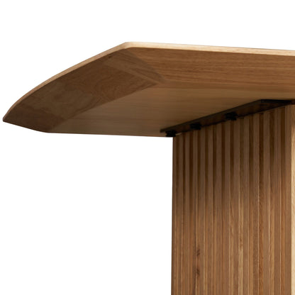 PLANK Modern 6-Seater Natural Oak Veneer Dining Table Solid Wood Legs