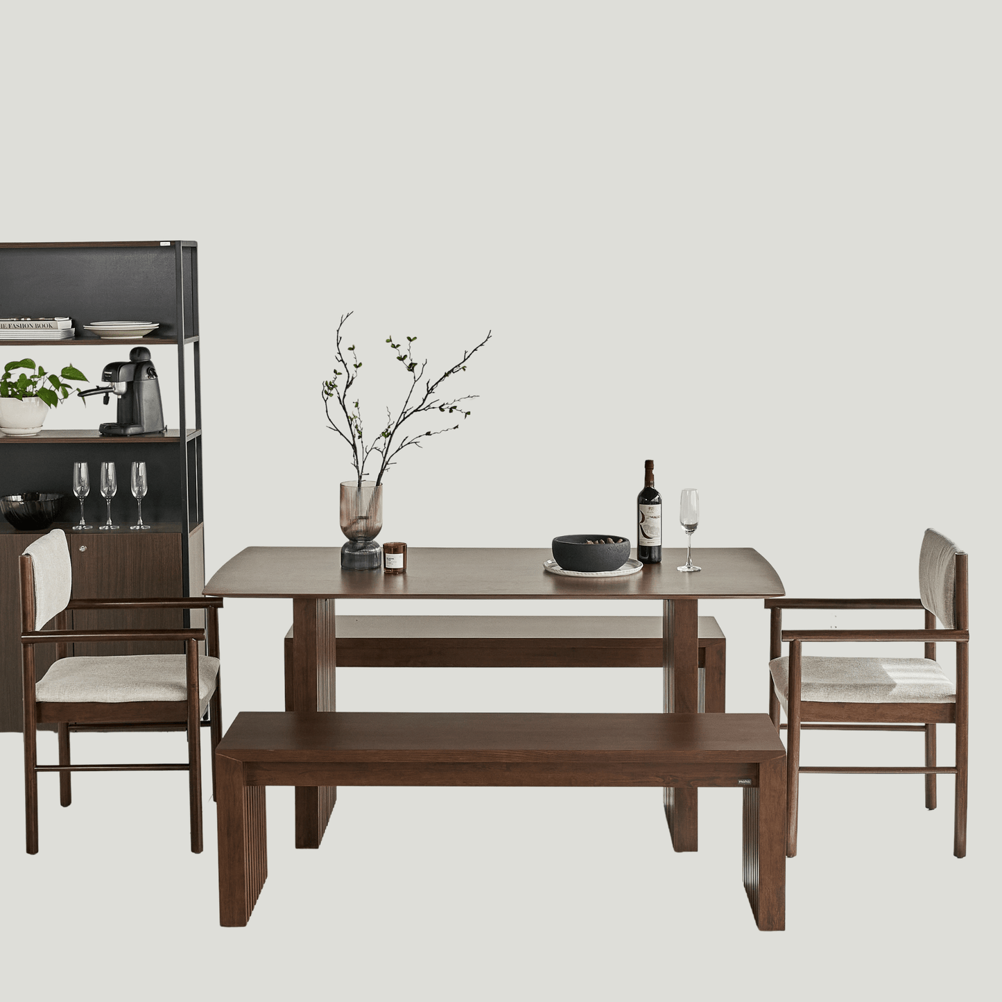 Plank Natural Rubberwood 6-8 Person Dining Set