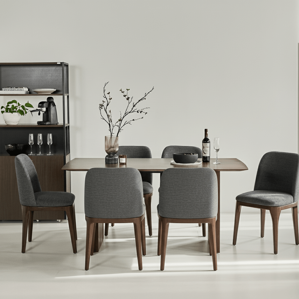 Plank Natural Rubberwood 6-8 Person Dining Set