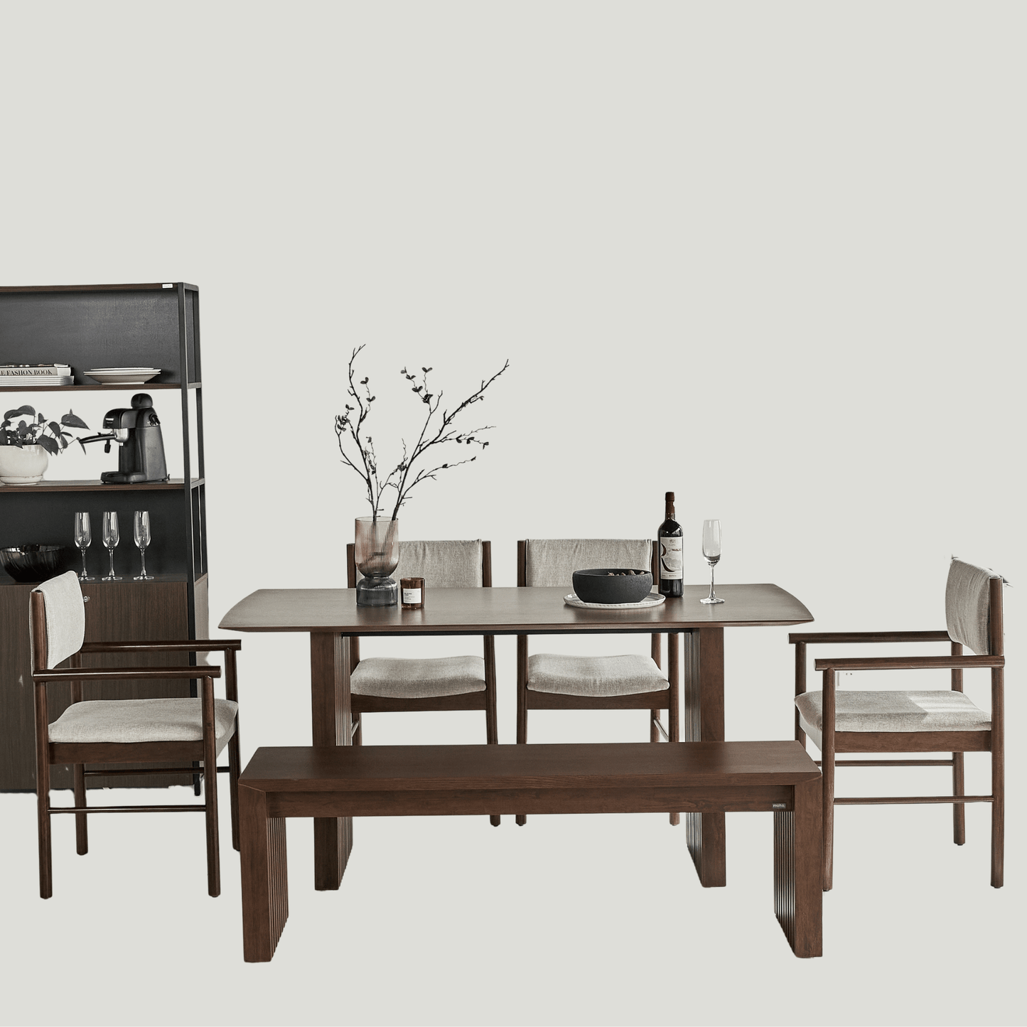 Plank Natural Rubberwood 6-8 Person Dining Set