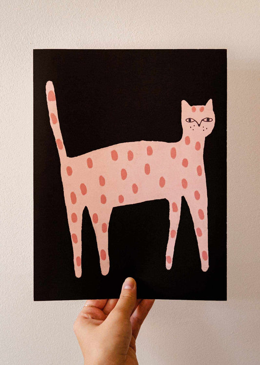 遊び心のある猫のアートプリント