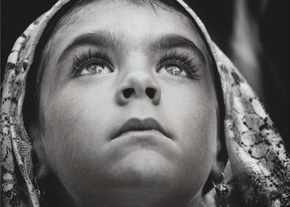 Wall art Girl with Sardinian traditional veil