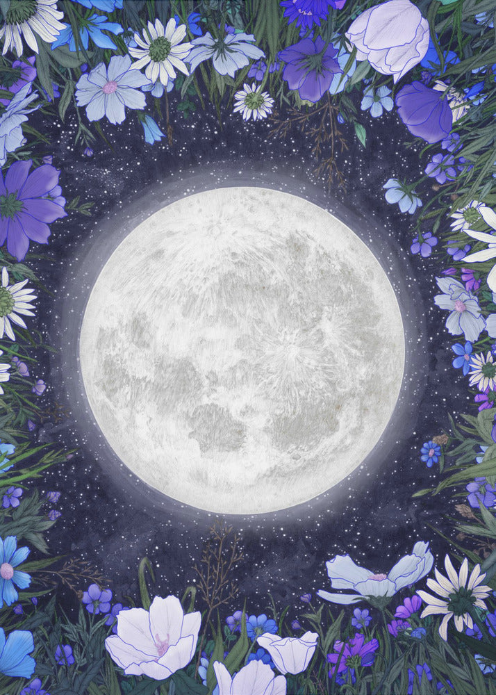 ウォールアート 真夜中の草原 ブルー オリジナル