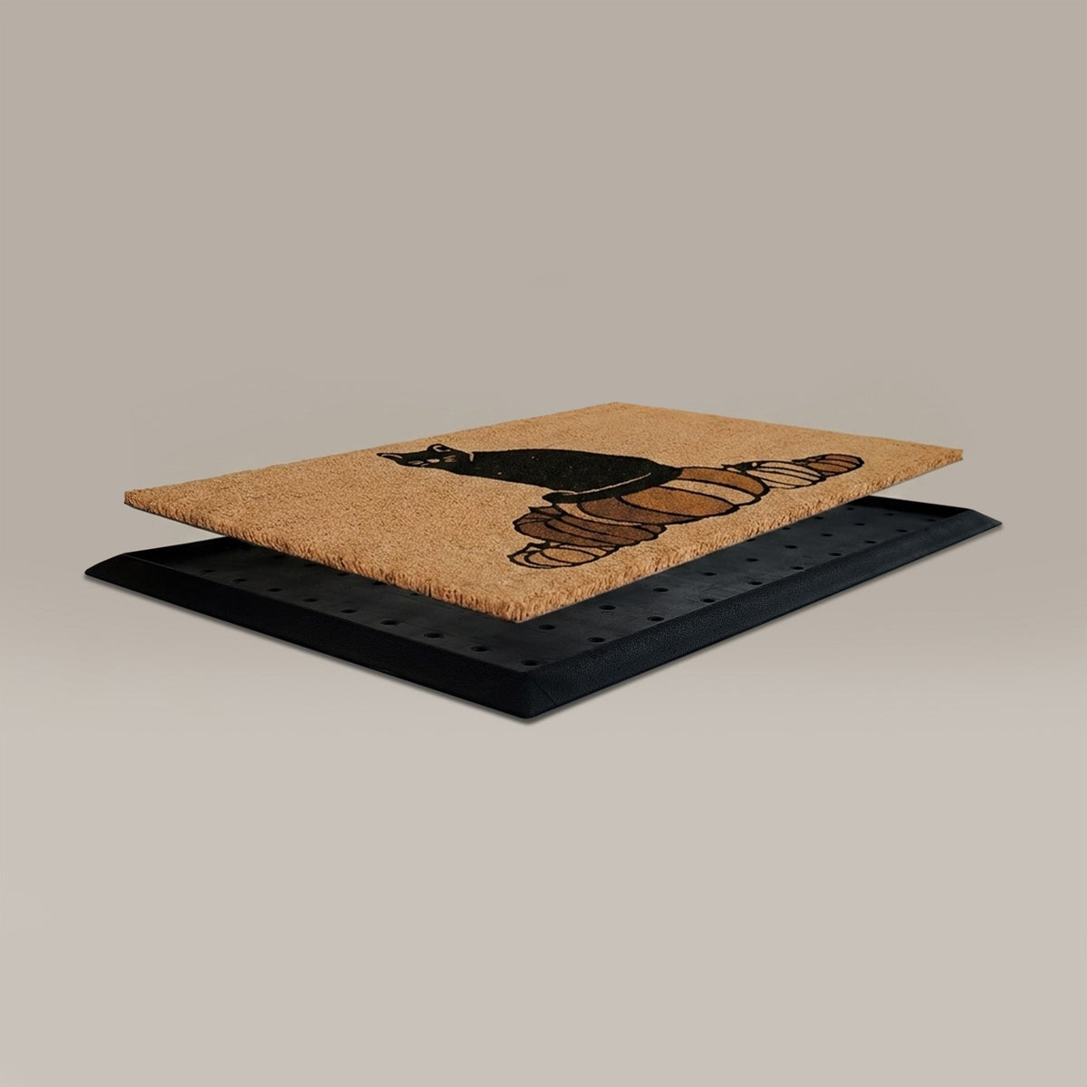 pumpkin+cat rectangular doormat set