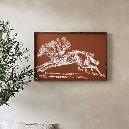 Racehorses Wood Sign - AURABAGS SHOP