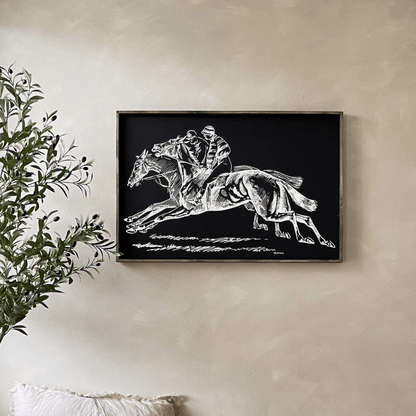 Racehorses Wood Sign - AURABAGS SHOP