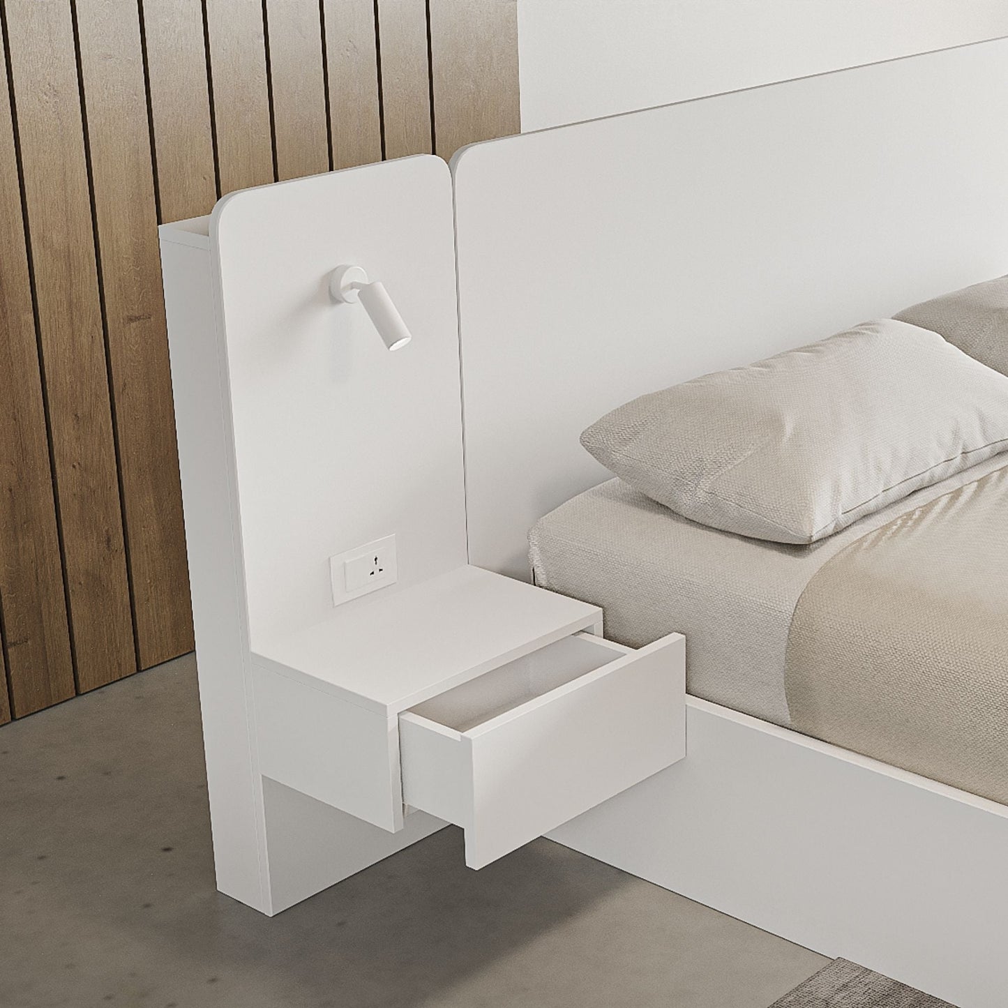Rander Hotel Smart Bedroom Combo with Power Outlet & Reading Light