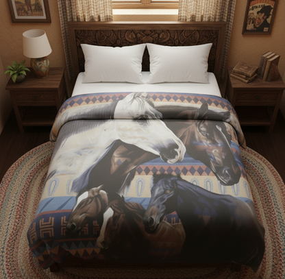 LUXURY PLUSH ULTRA SOFT BLANKET HORSE (Spirit of love)