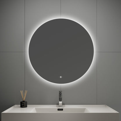 30"-42" Round LED Bathroom Mirror with Sensor Switch, Dimmable Backlit Anti-Fog Vanity Mirror