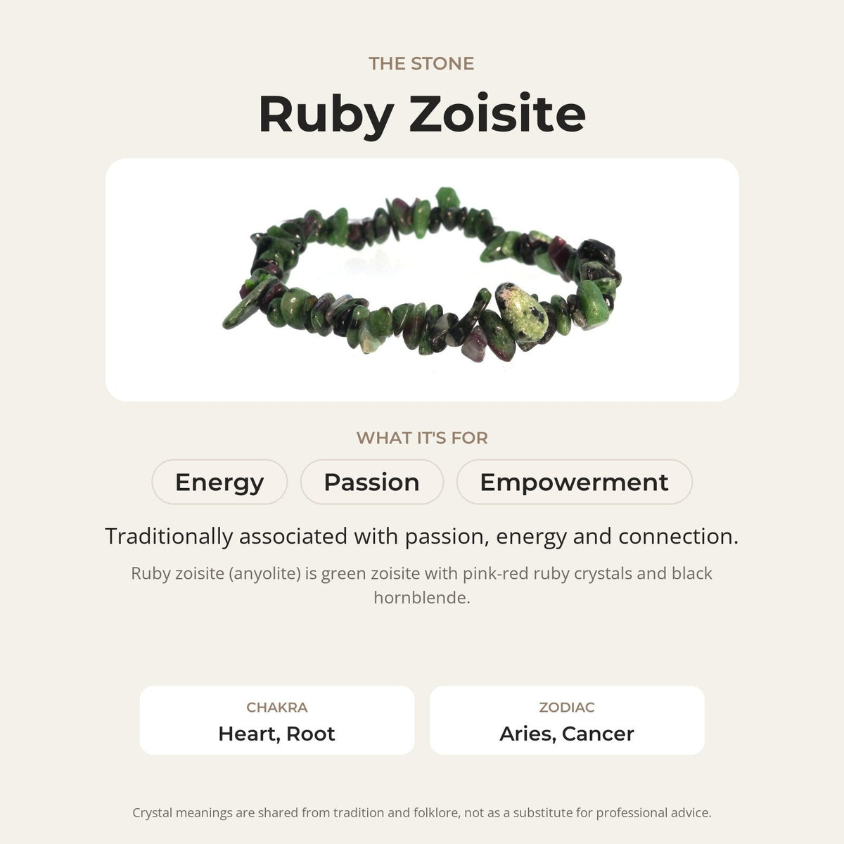 Ruby Zoisite Chip Bracelet