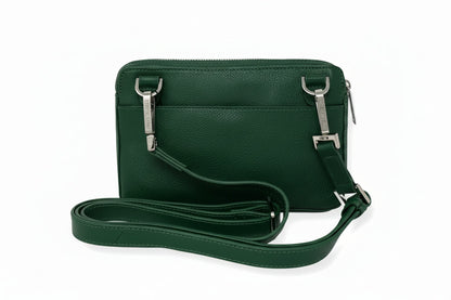 Petit sac bandoulière en cuir vert - Annie